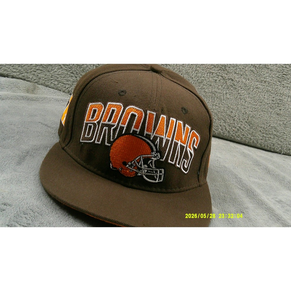 NFL Cleveland Browns Hat Mens OSFM Brown Excellent Embroidered Flat Brim Cap